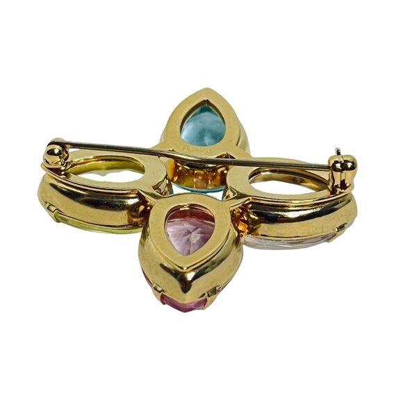 Avon With Large Pastel Tear Drops Rhinestone Brooch (6094) - Picture 4 of 5